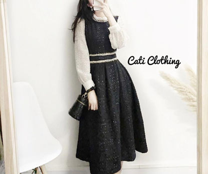 Ảnh của Đầm dạ phối tay và viền sang chảnh.