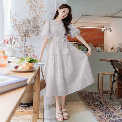 Ảnh của Dầm thô ren tiêu thư kèm belt siêu sang